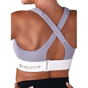 •SHEFIT• Ultimate Sports Bra High Impact Victorious Purple White Adjustable